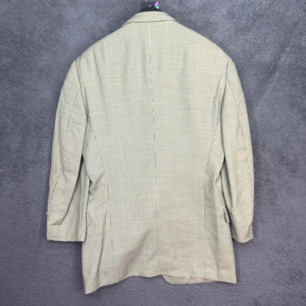 Ermenegildo Zegna Blazer Mens 56 IT 46 US Tan Houndstooth Wool Sport Coat